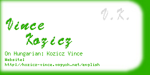 vince kozicz business card